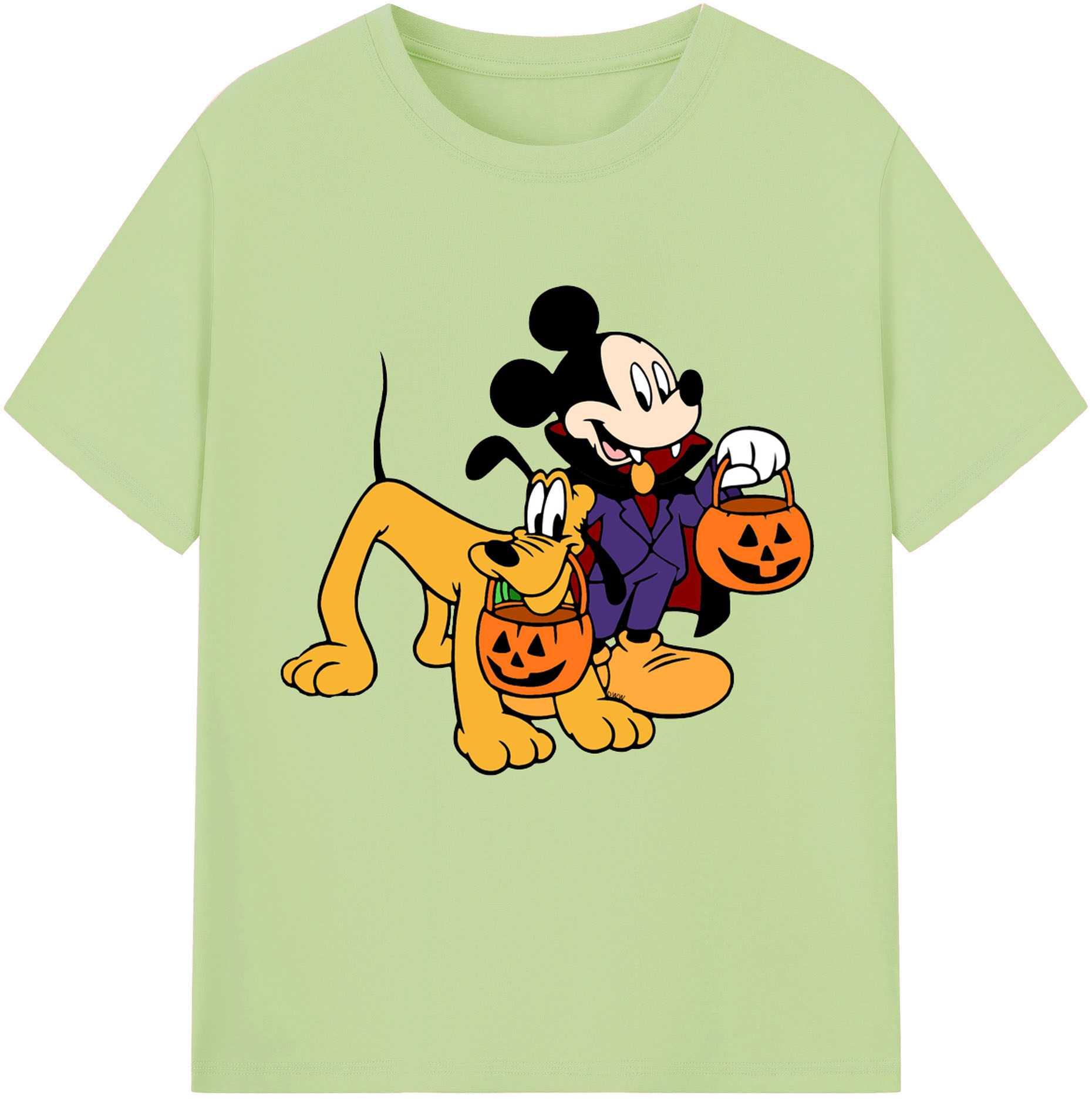 （画像用） ミッキーマウス Mickey Mouse 綿100％半袖Tシャツ（フロントプリント）